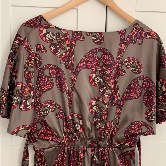 H&M Graphic taupe, brown, purple, orange dress - Picture 2 of 3